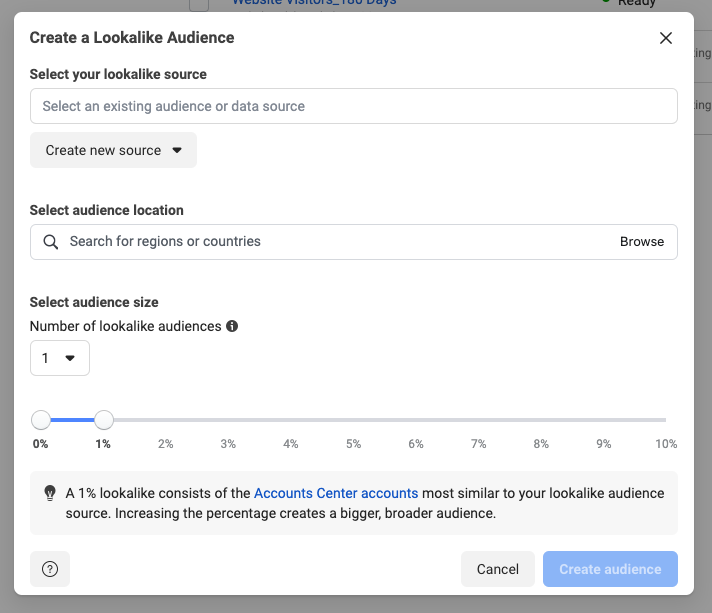 Selecting audience location and size