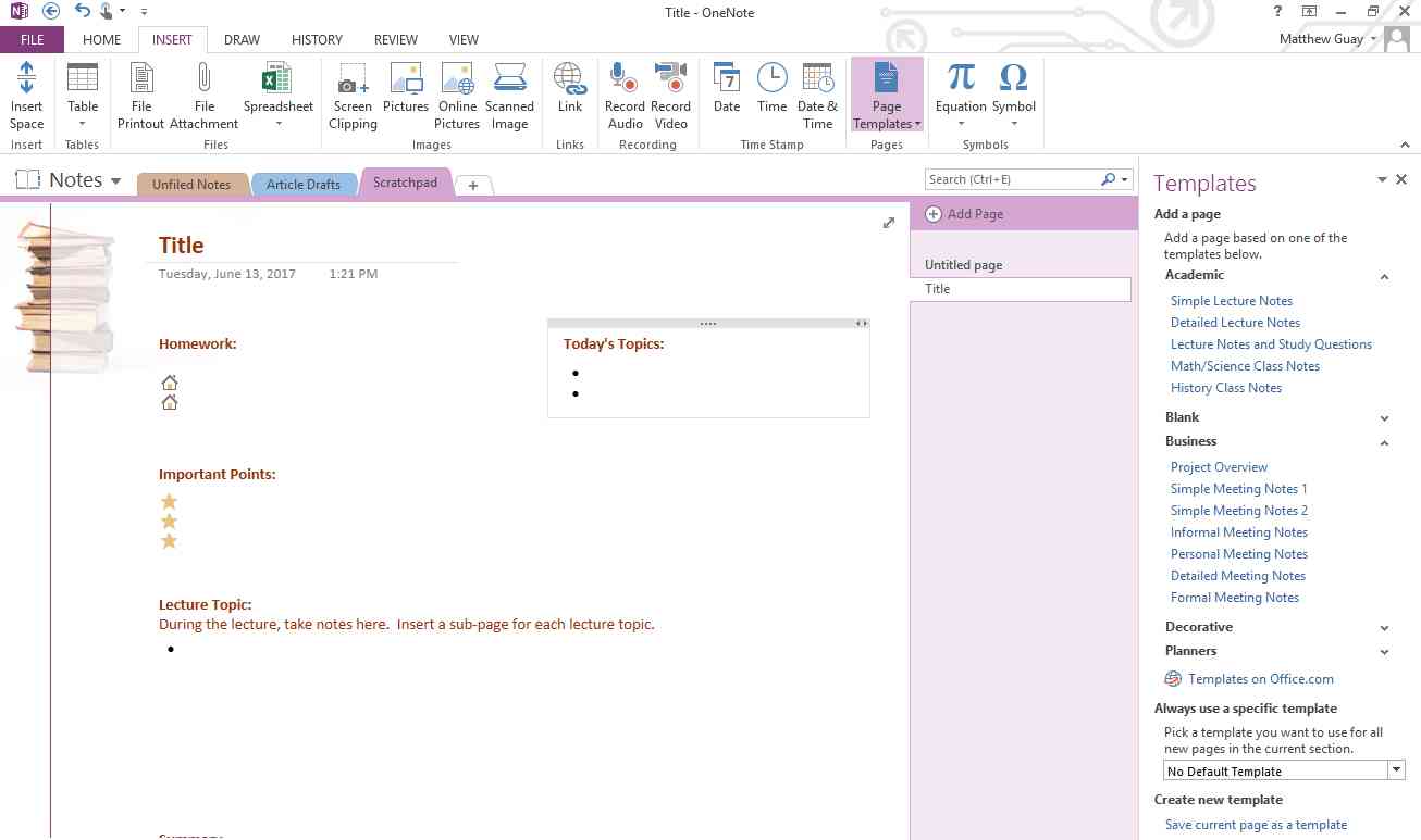 Onenote To Do Template