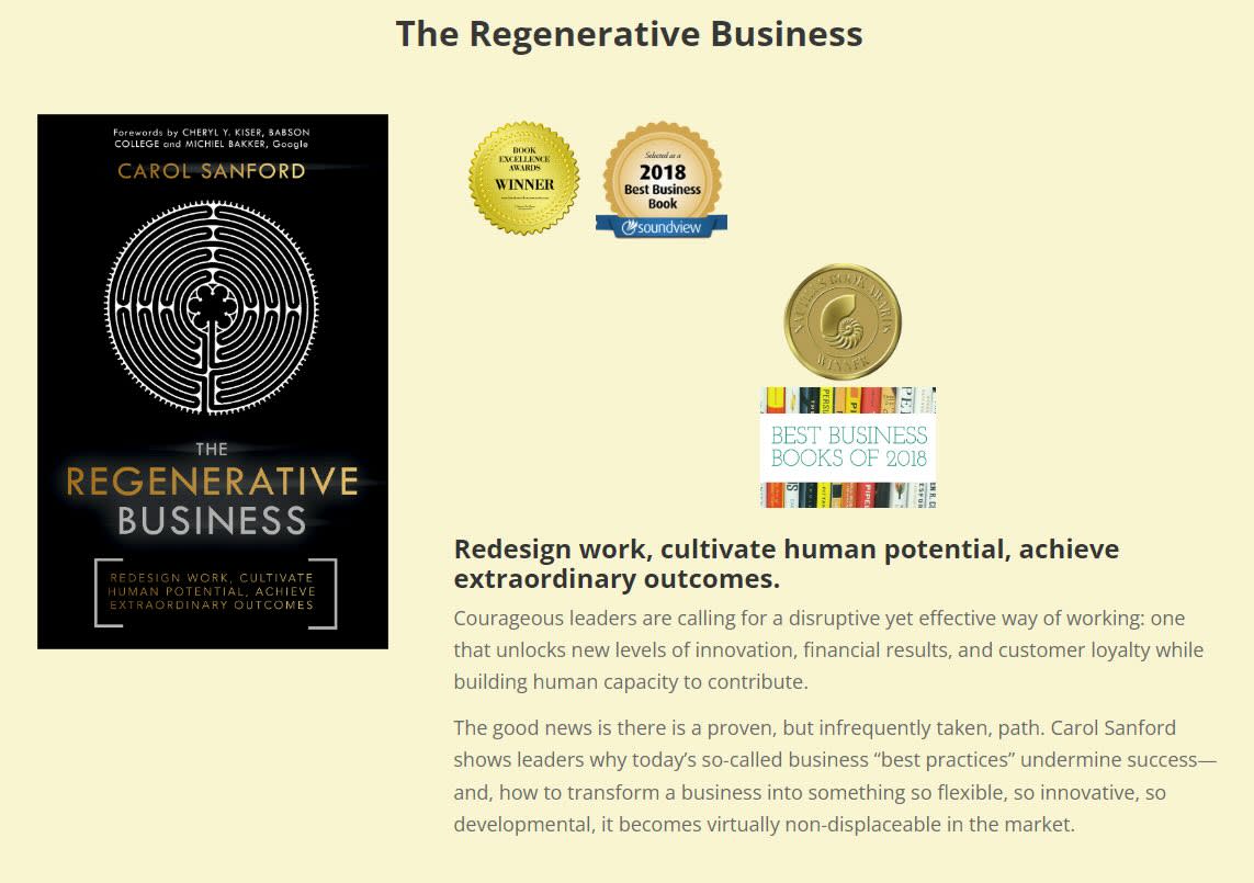 The sales page for The Regenerative Business