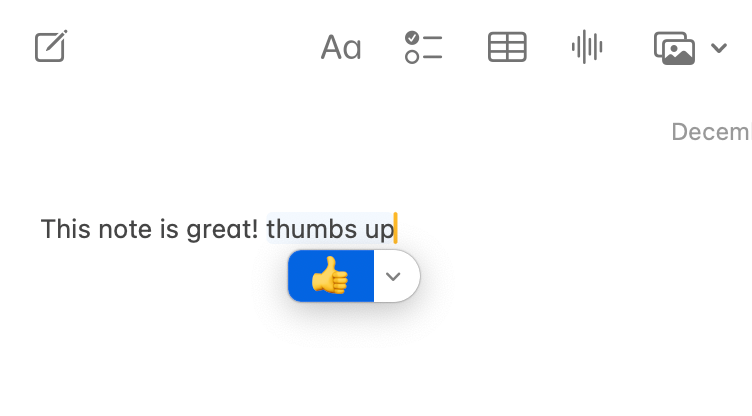 Manually changing a word into an emoji on Mac