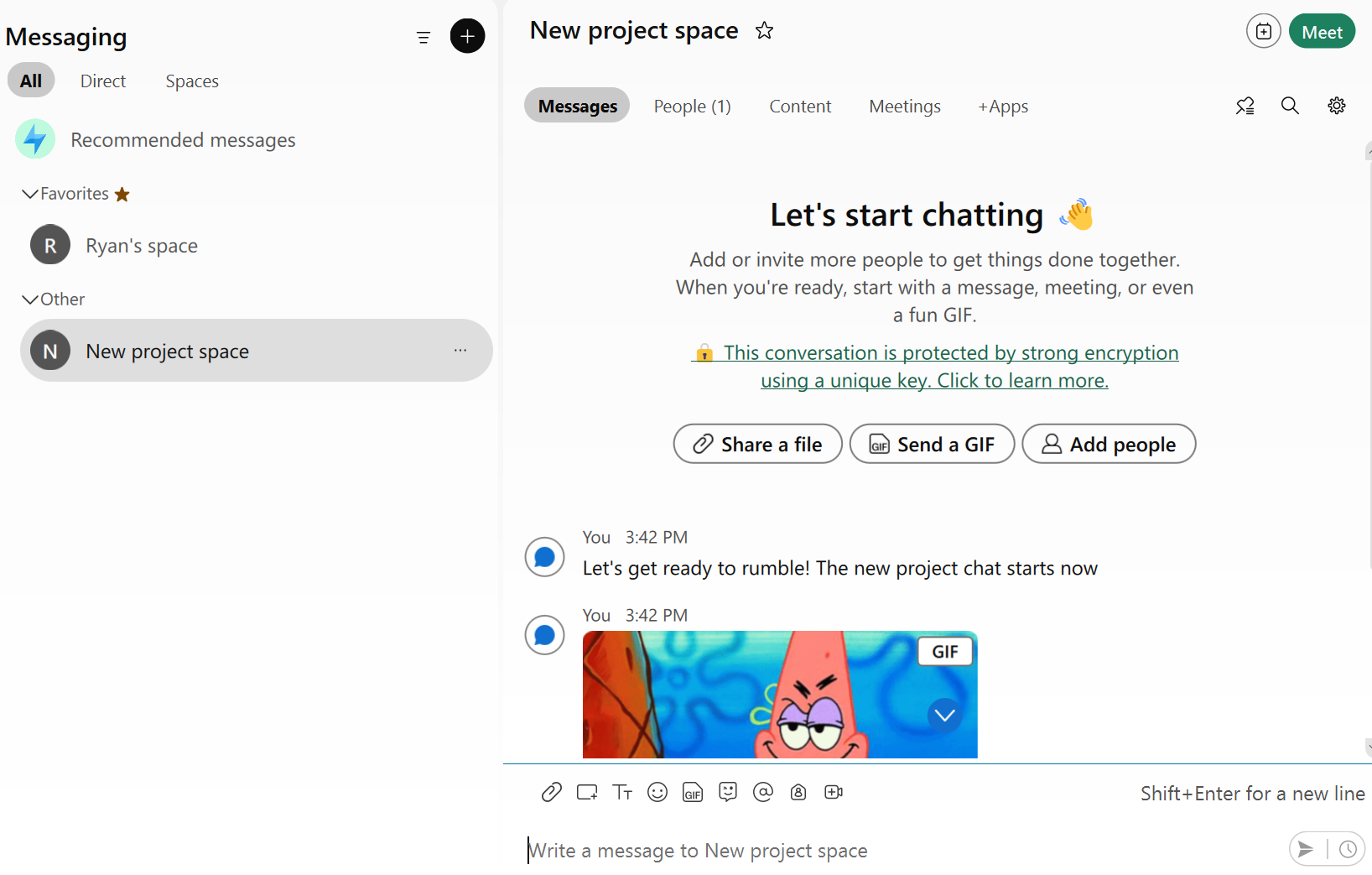 The Webex chat experience