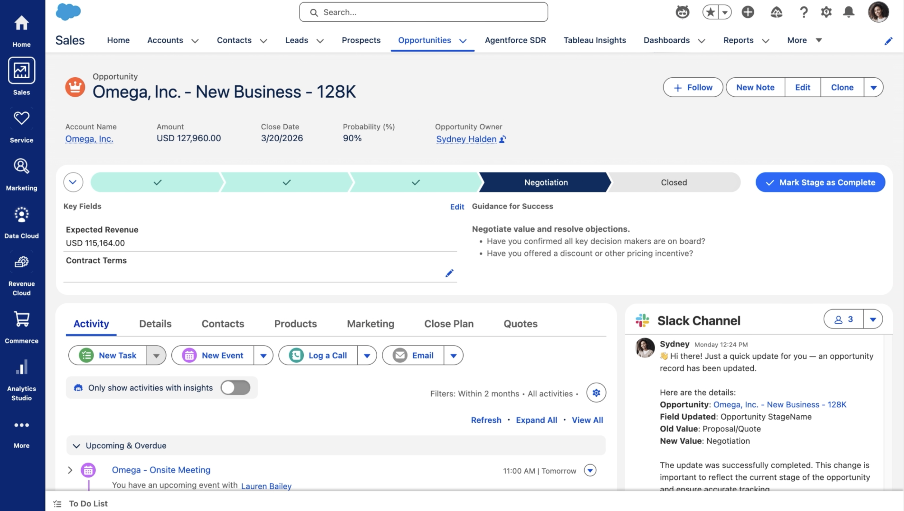 Salesforce Revenue Intelligence, our pick for the best revenue intelligence platform for forecasting workflows and templated analytics dashboards.Â