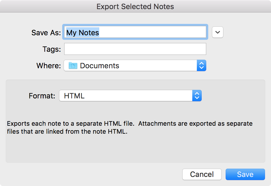Evernote backup
