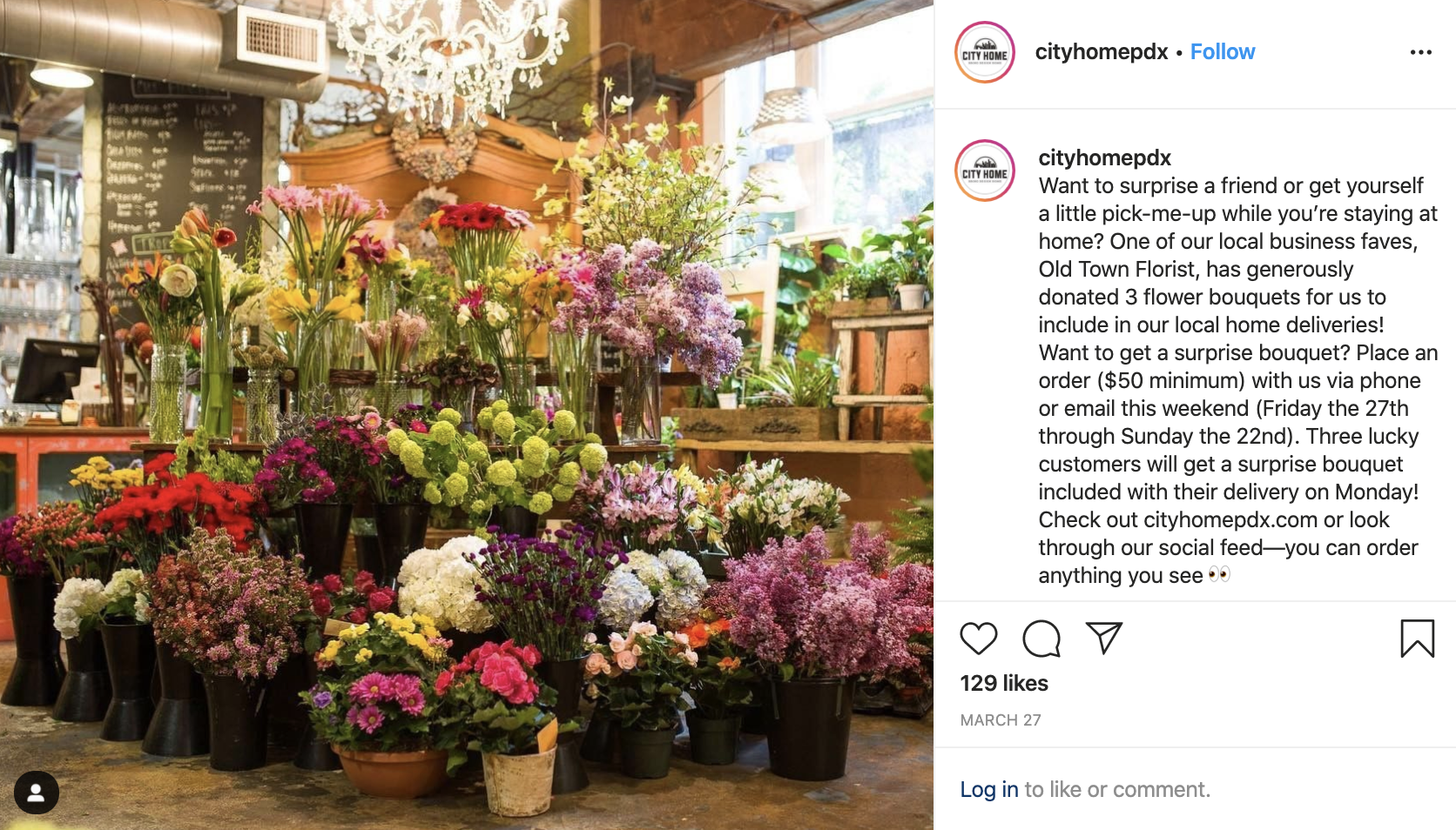 Instagram post promoting City Home