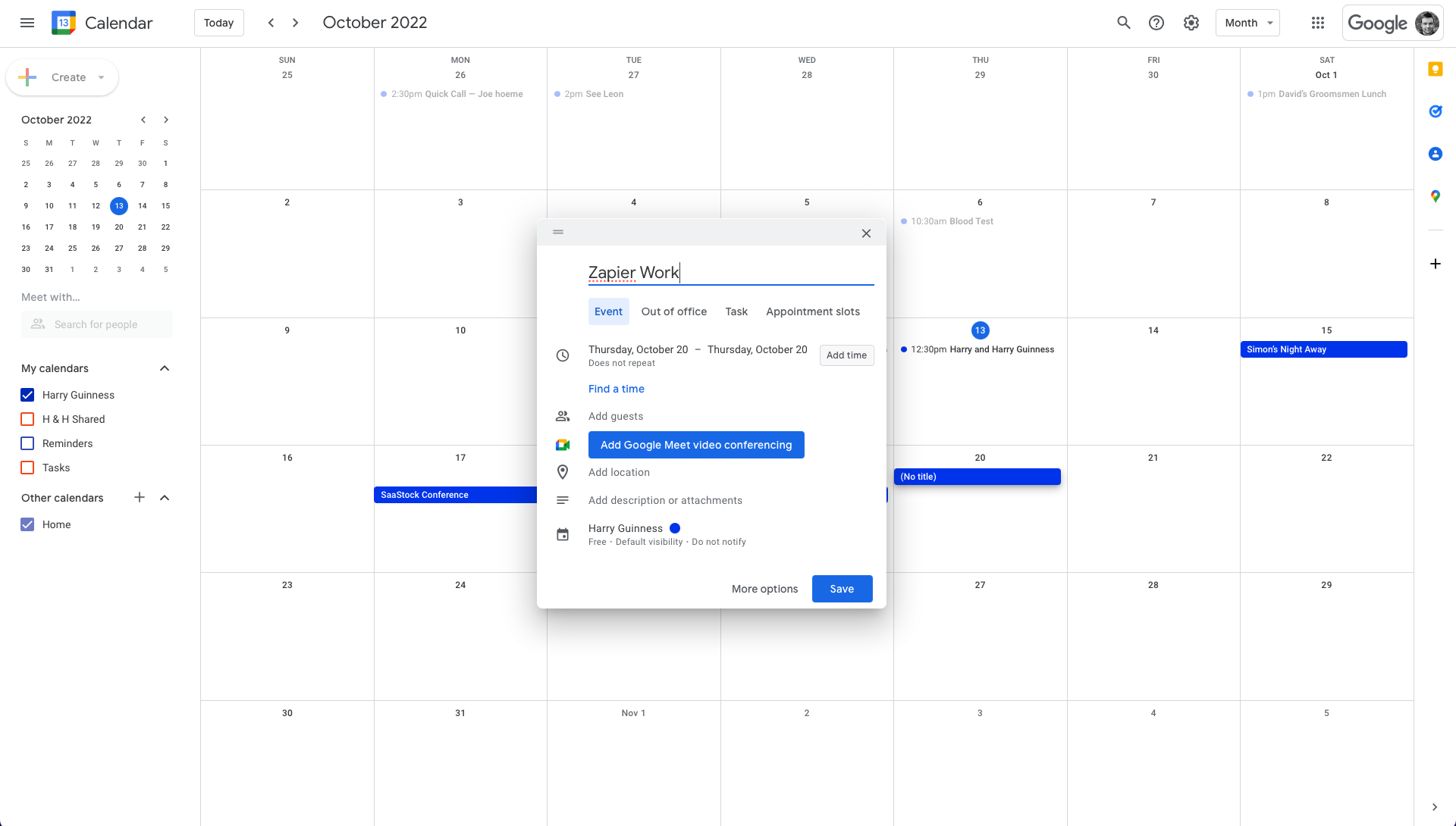 zapier airtable google calendar