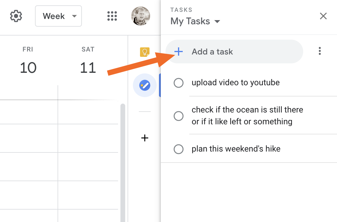 Add a Task in Google Calendar