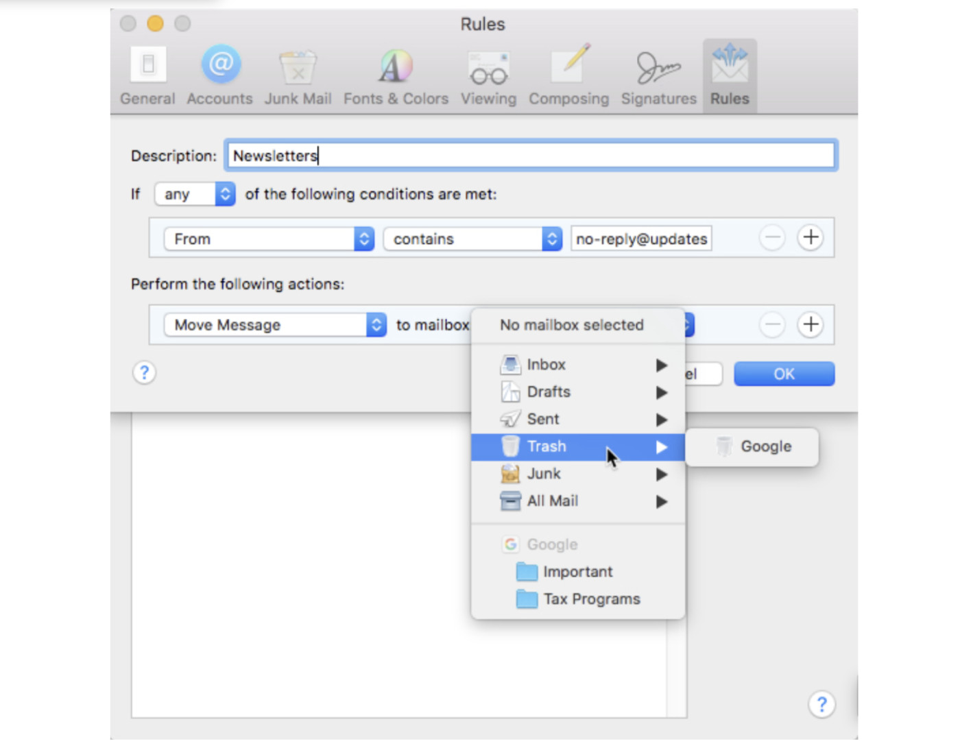 how to organize archive mac mail