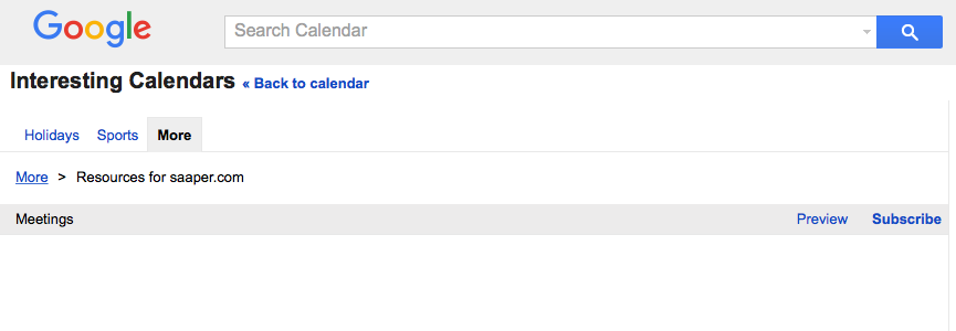 Subscribe to G Suite Resource Calendar