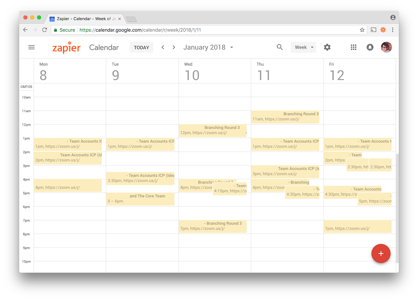 UX Research shared Google Calendar