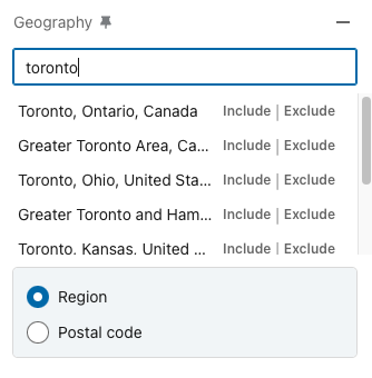 LinkedIn Sales Navigator geography filter