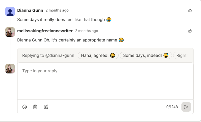 Respondiendo a un comentario en Buffer