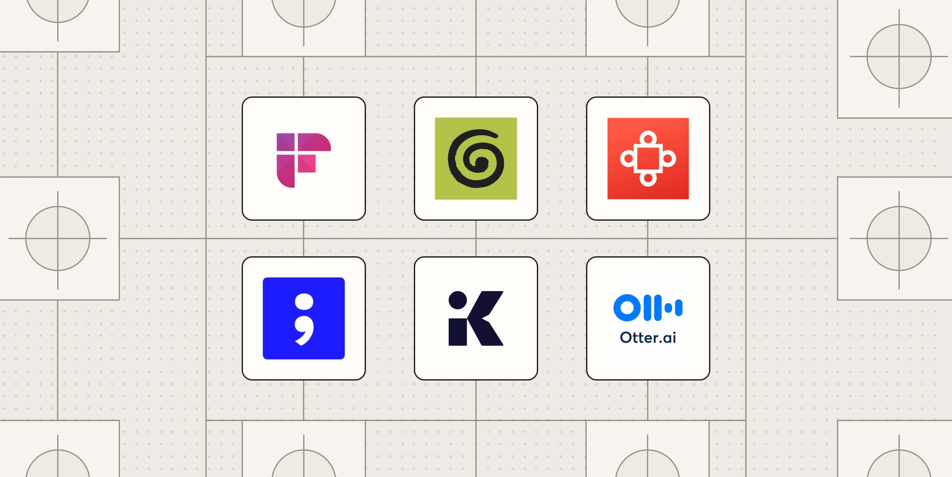 Hero image with the logos of the best AI meeting assistants