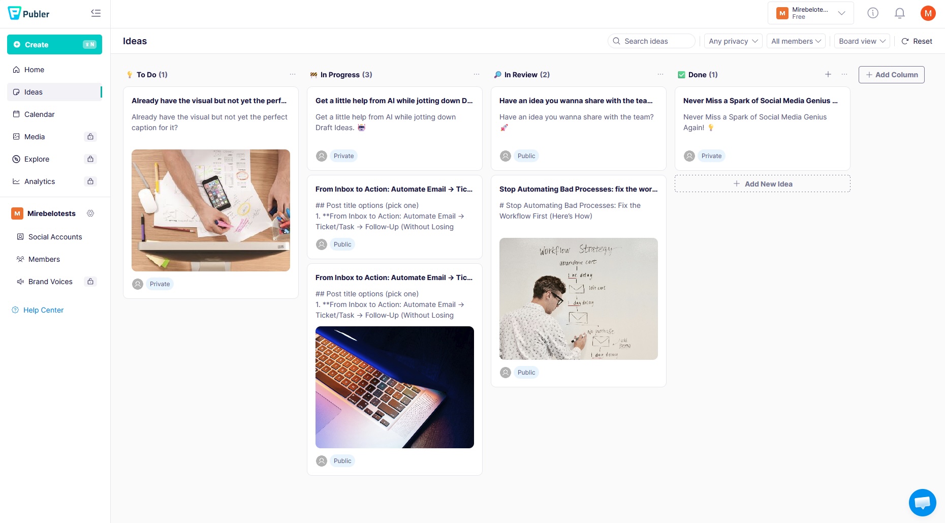 Publer, our pick for the best AI social media management app for value for money