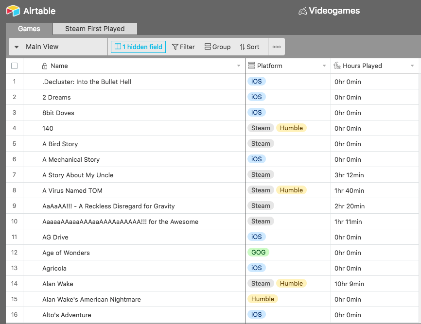 Track games in Airtable with Zapier