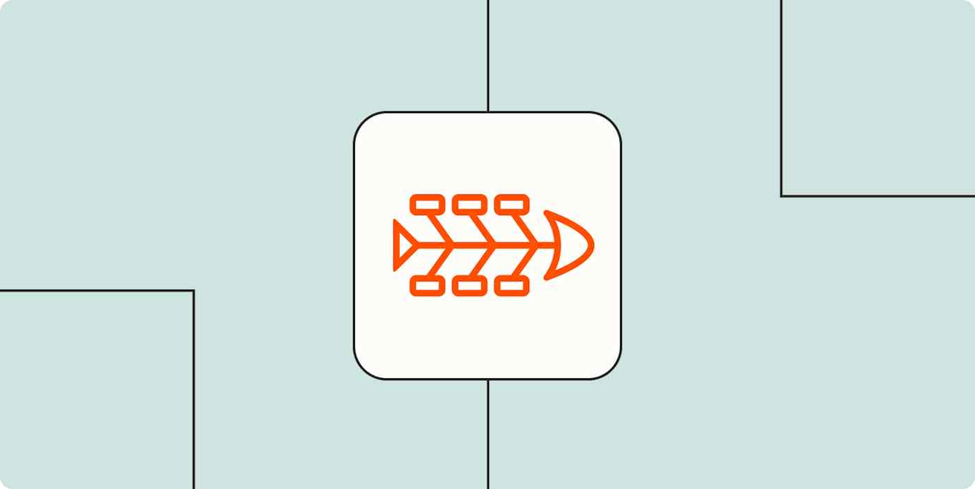 Hero image with an icon representing a fishbone diagram