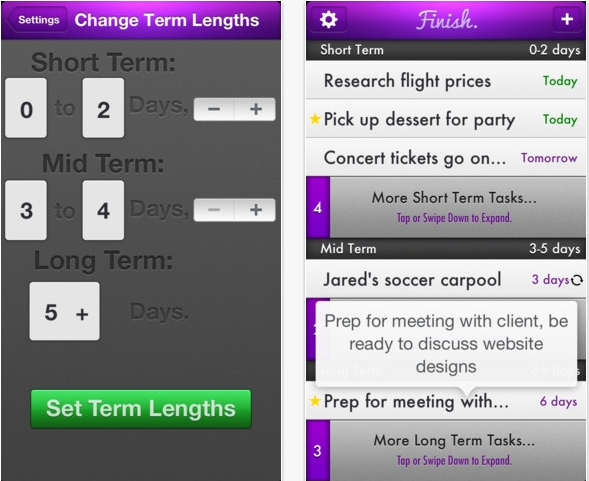 Finish app