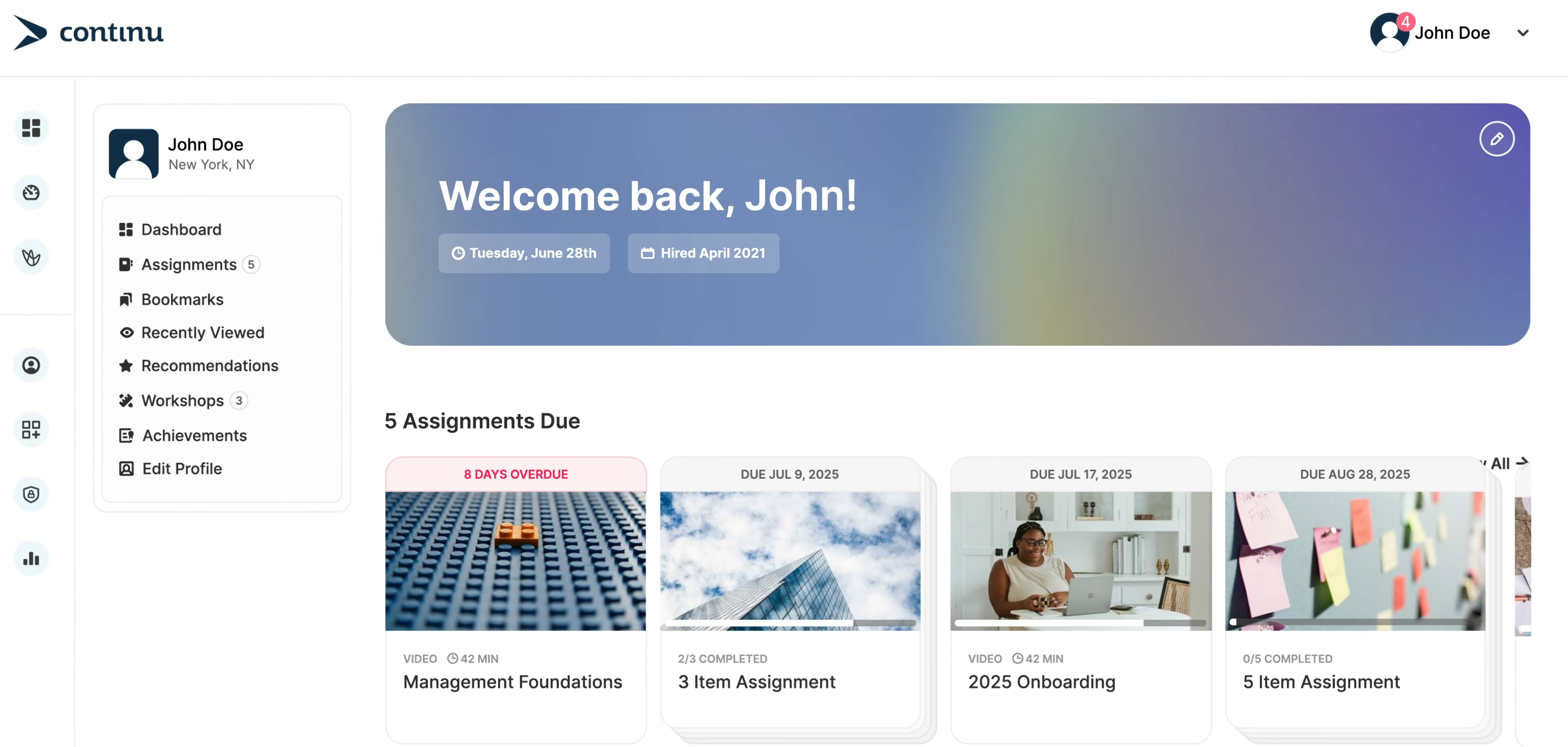 Our pick for the best employee onboarding software for an interactive experience, Continu.