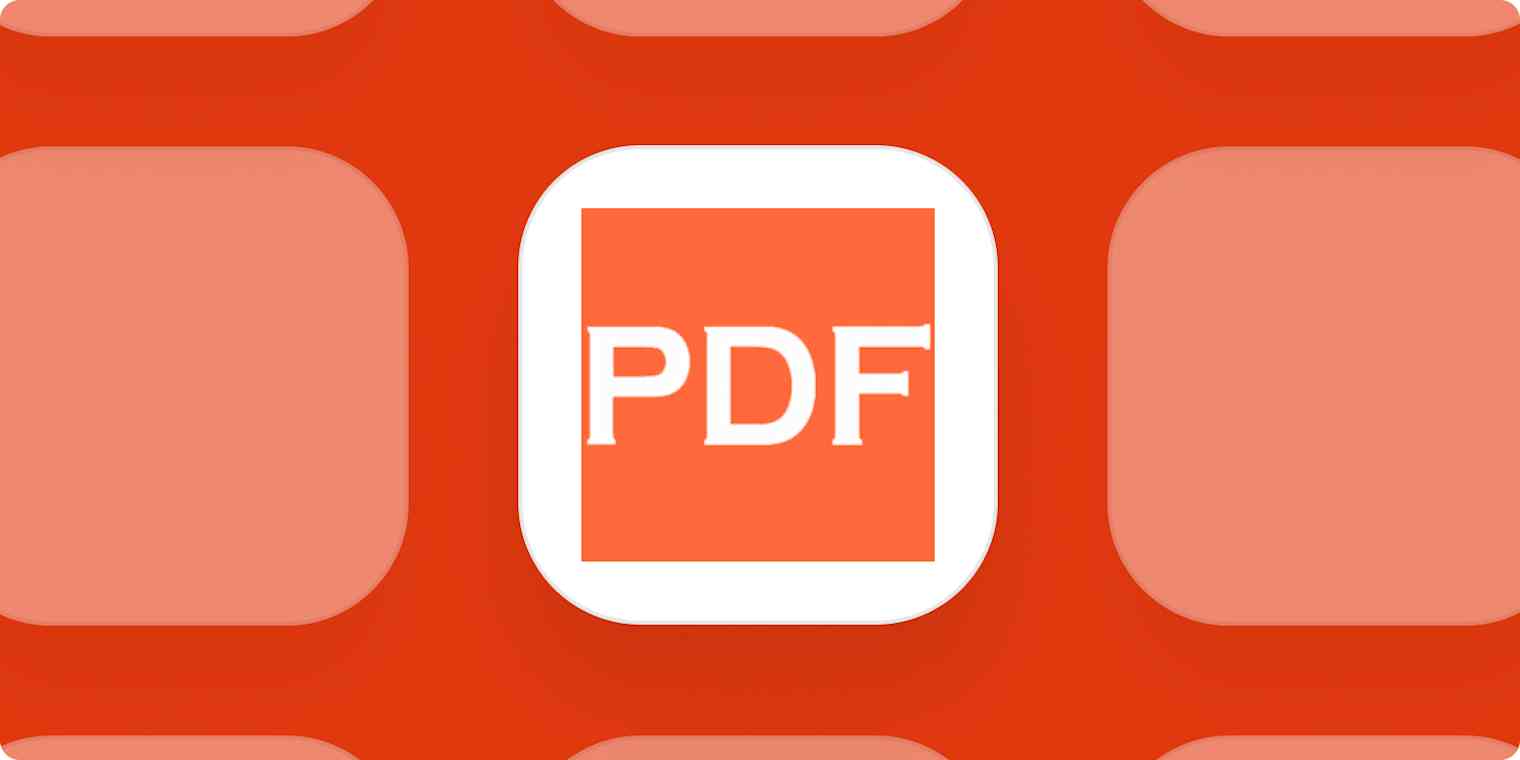 PDF.co app logo on a bright red background