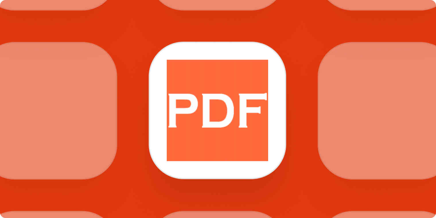 PDF.co app logo on a bright red background