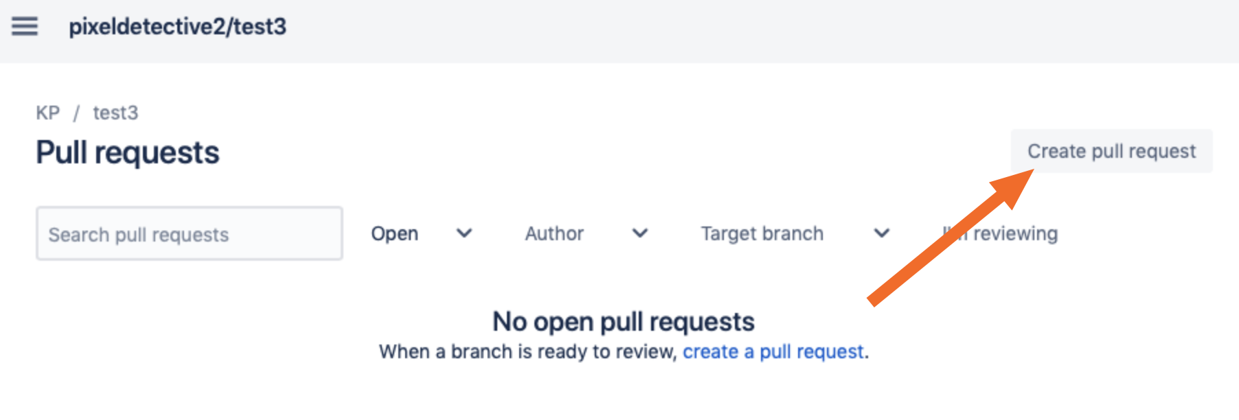 Create pull request button
