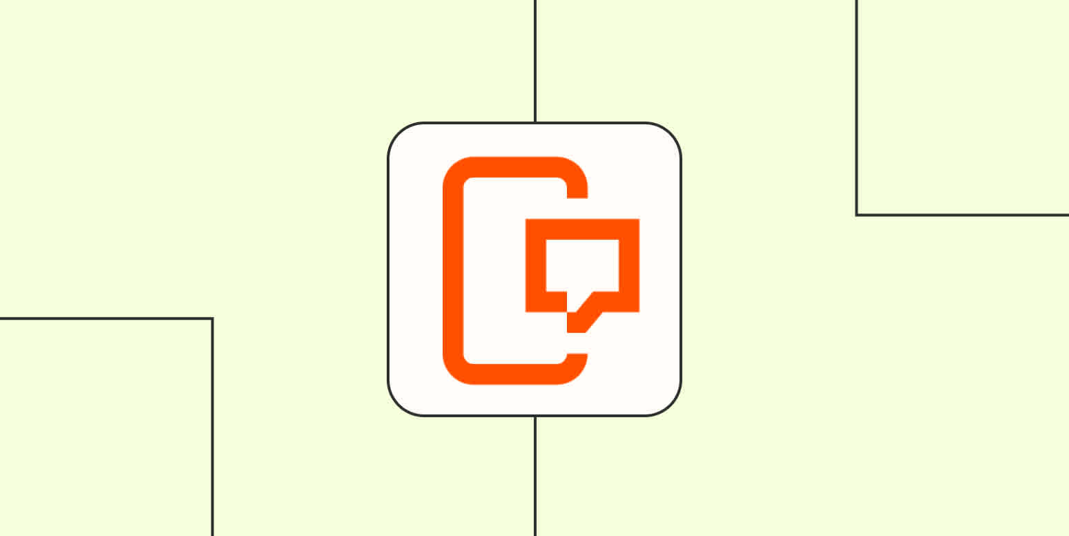 The SMS by Zapier logo against a lime green background