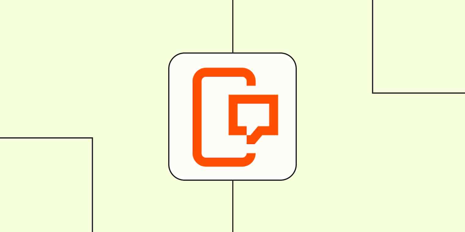 The SMS by Zapier logo against a lime green background