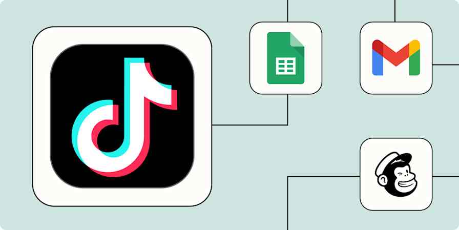 A hero image of the TikTok app logo connected to other app logos on a light blue background.