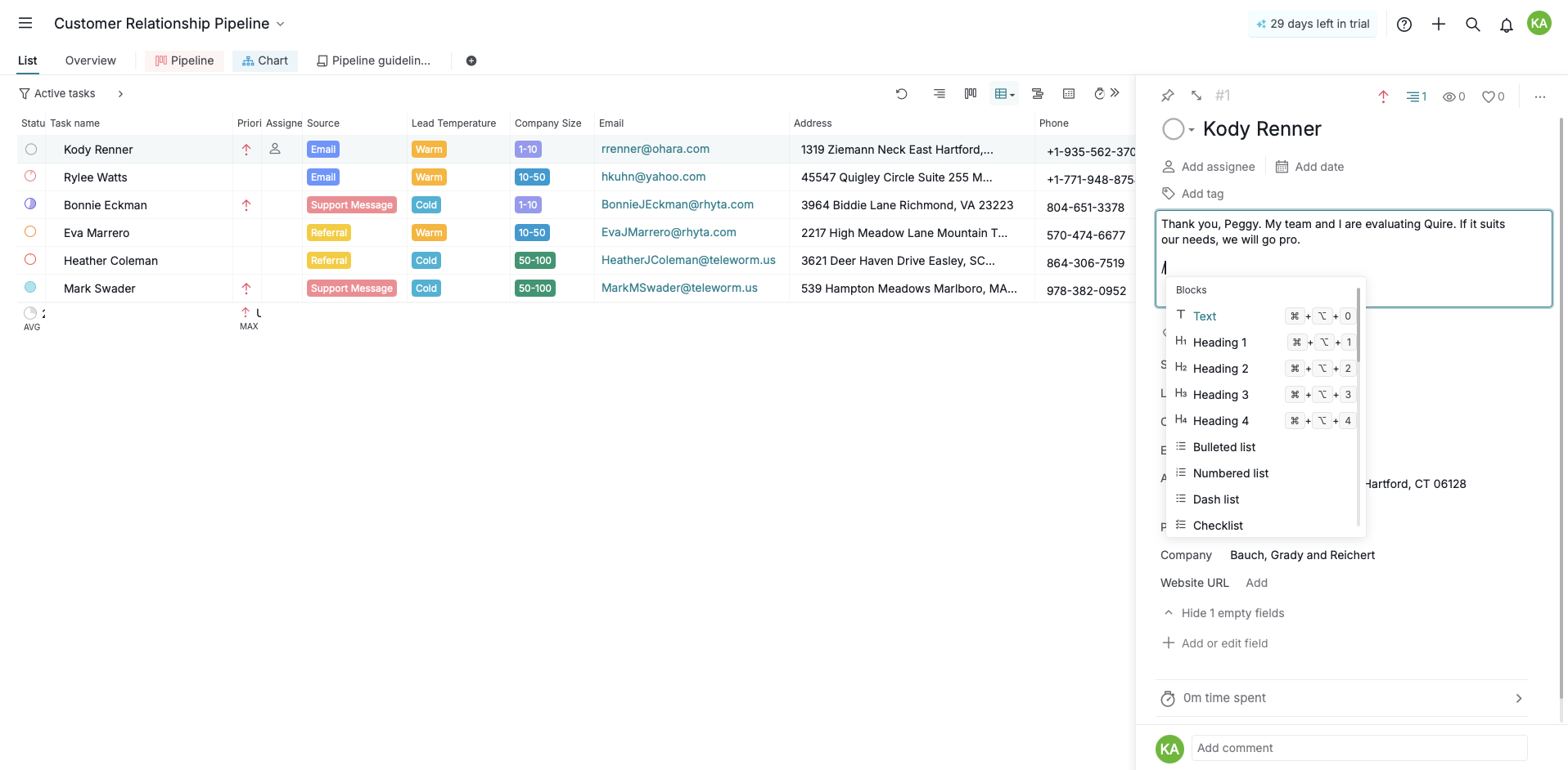 Quire, our pick for the best simple project manager