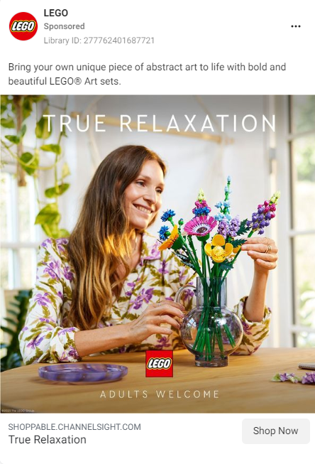 A LEGO ad targeting adults