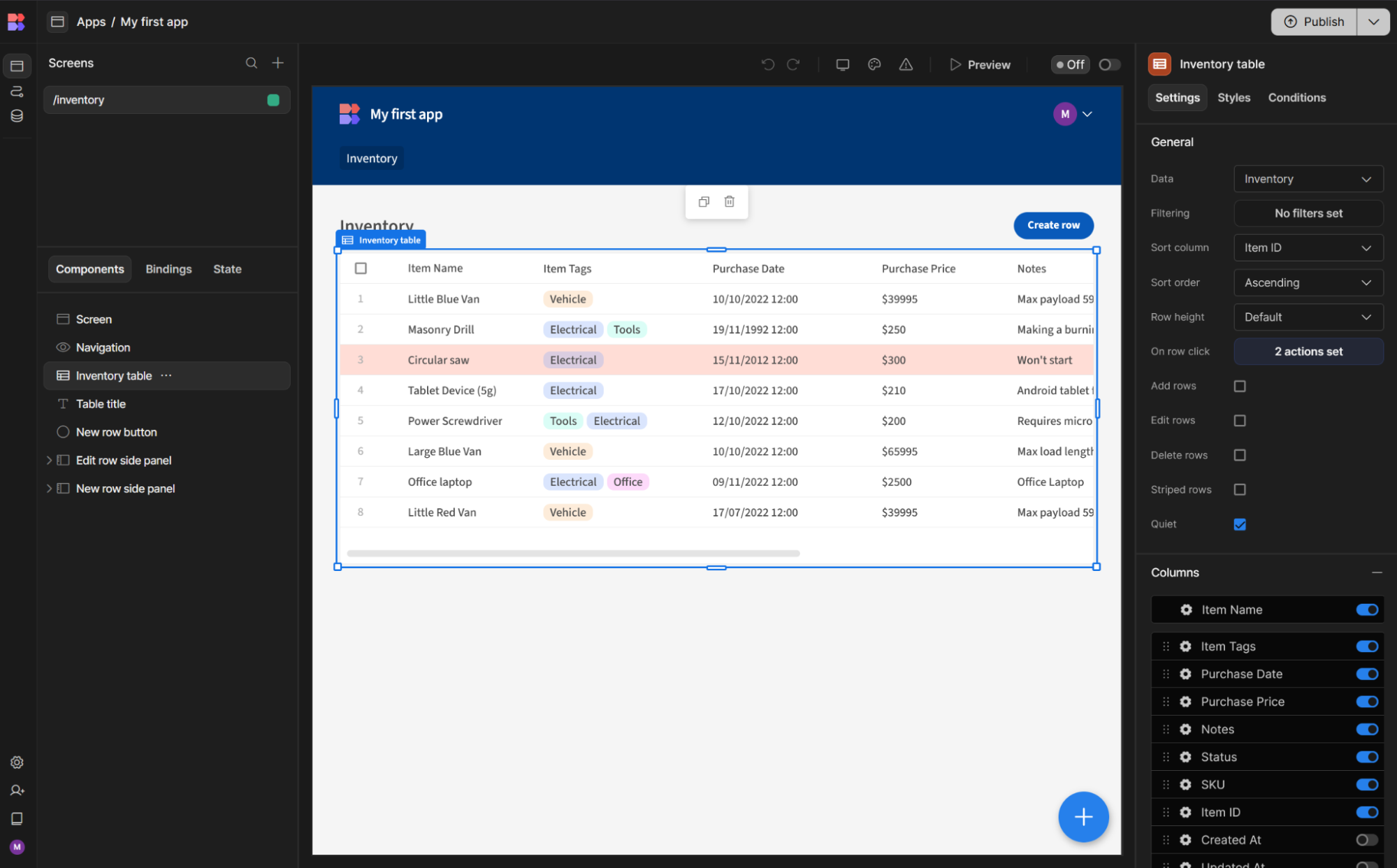 Budibase, our pick for the best open source internal tool builder