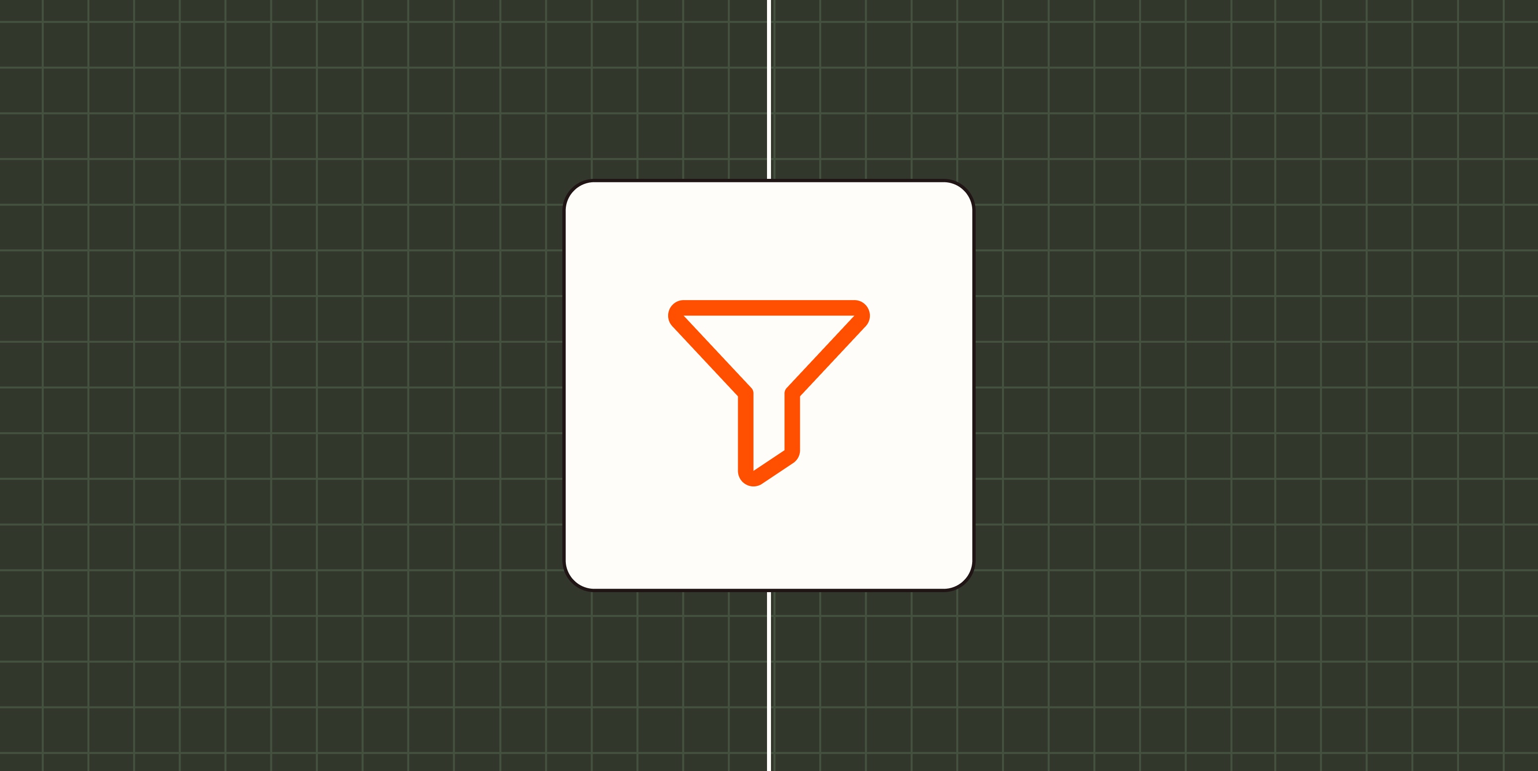 Hero image with an icon of a funnel