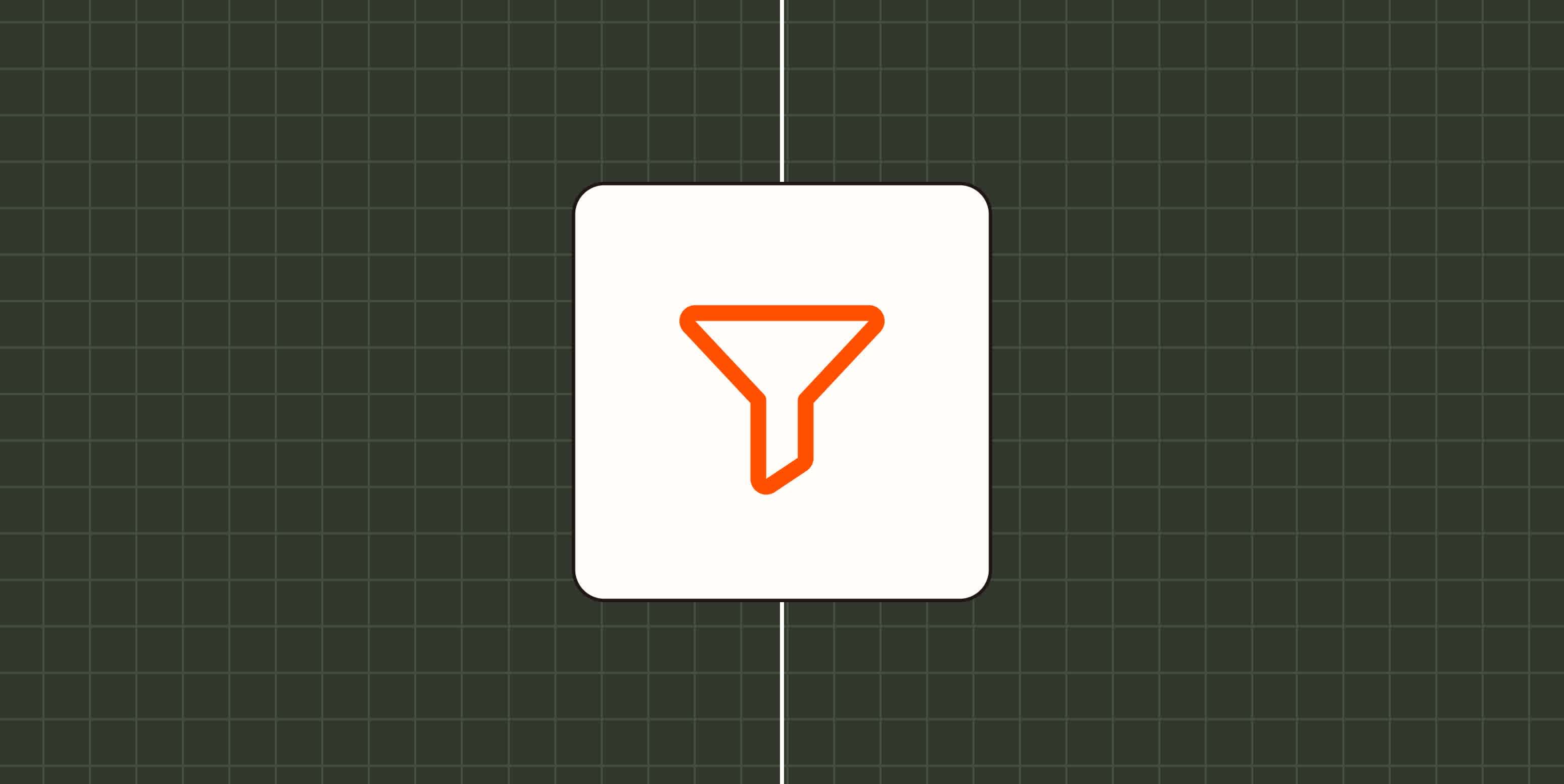 Hero image with an icon of a funnel