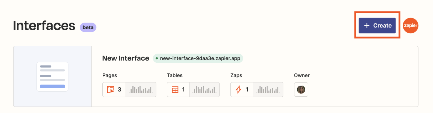 Screenshot of new interface in Zapier