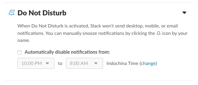 Slack do not disturb