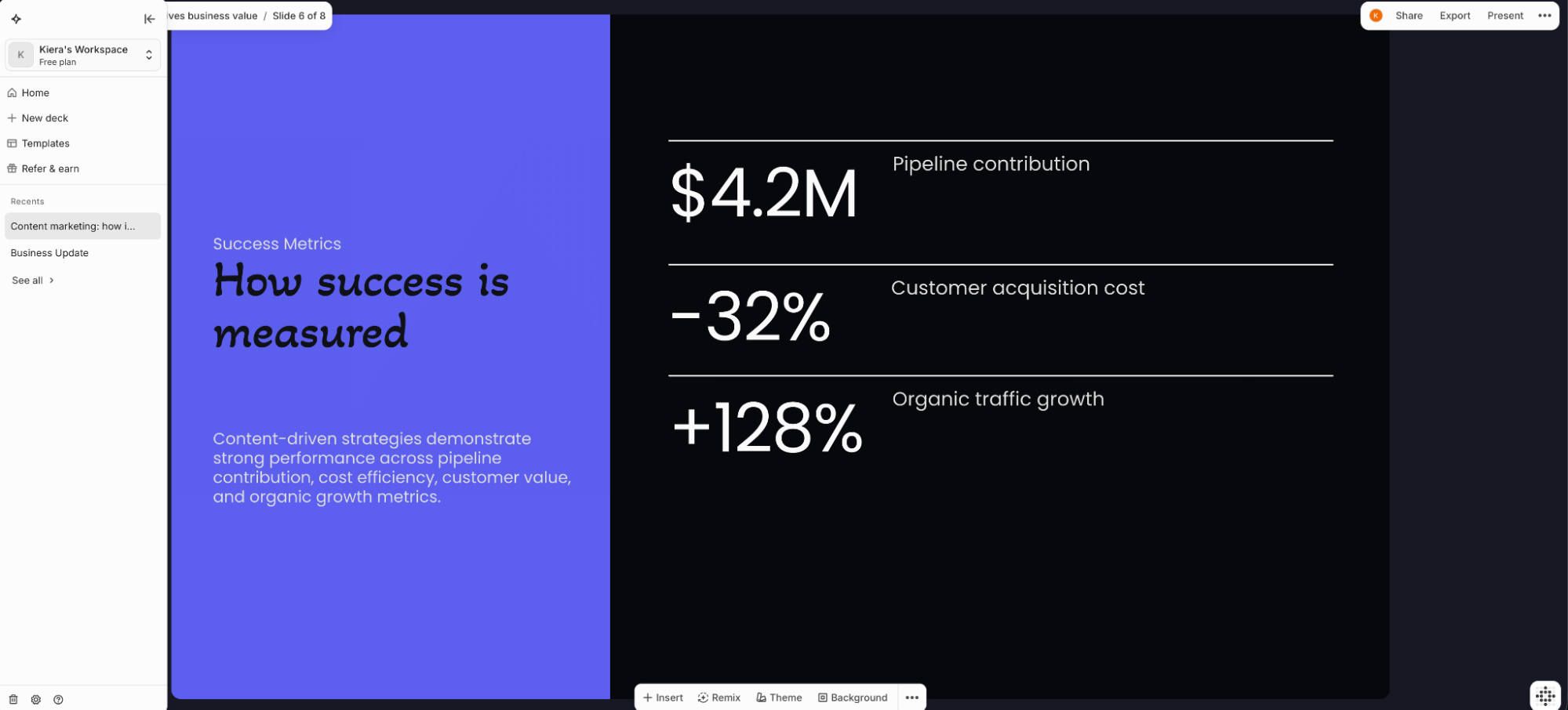 Chronicle, our pick for the best AI presentation app