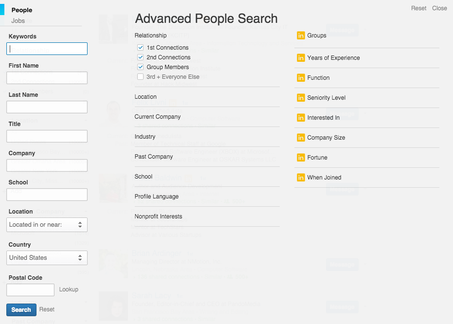 LinkedIn Advanced Search