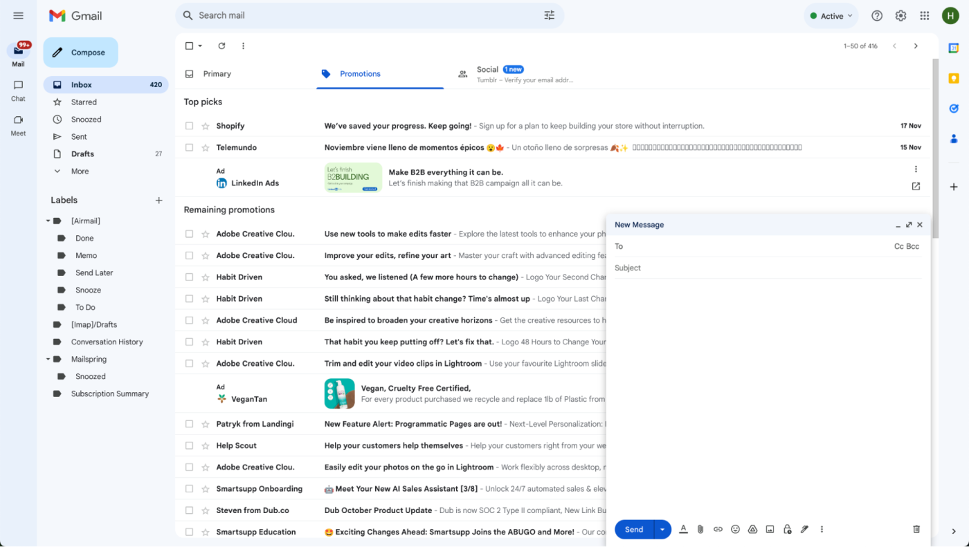 Ads in Gmail under Promotions