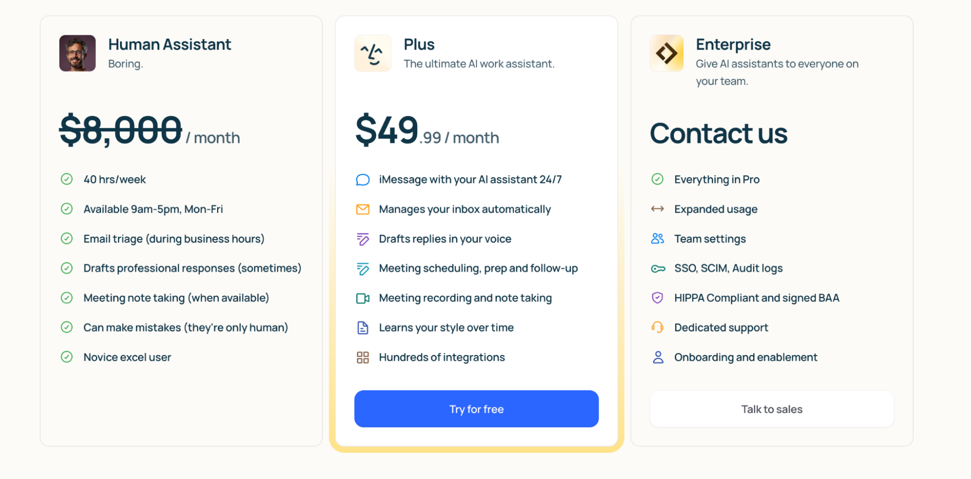 Lindy's pricing page