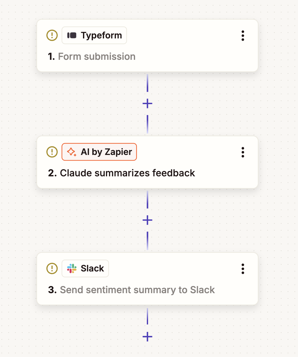 An AI by Zapier step in a Zap