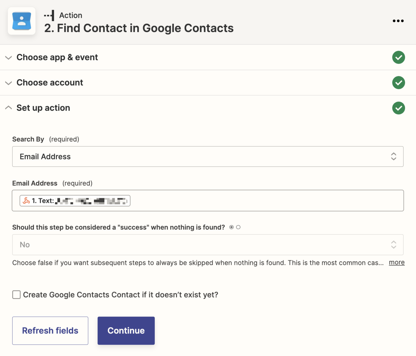Google Contact search