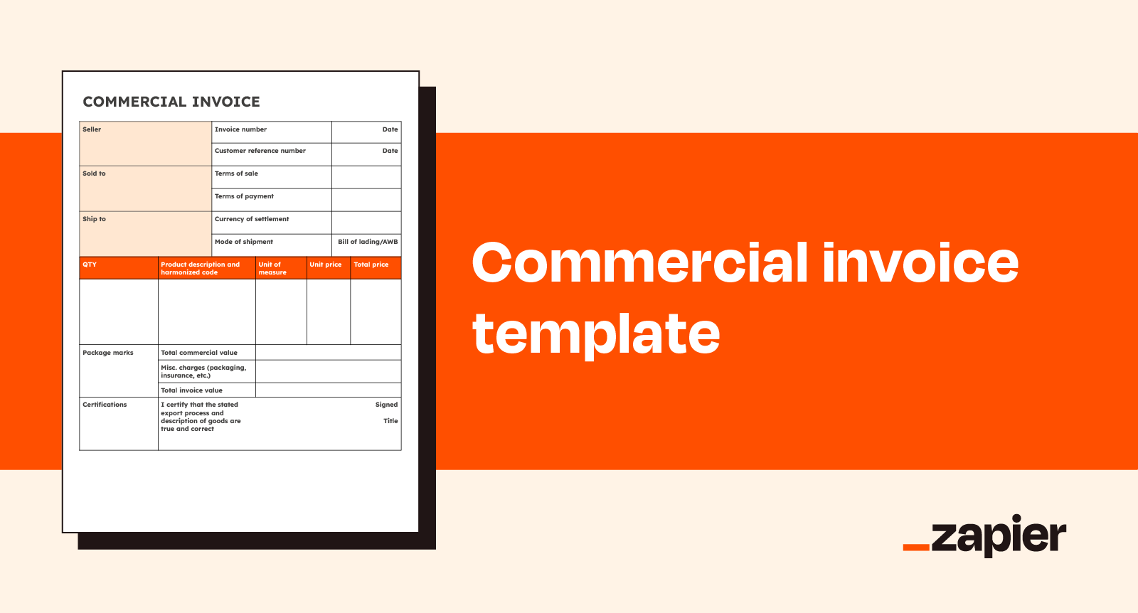 Free International Commercial Invoice Templates - PDF – eForms