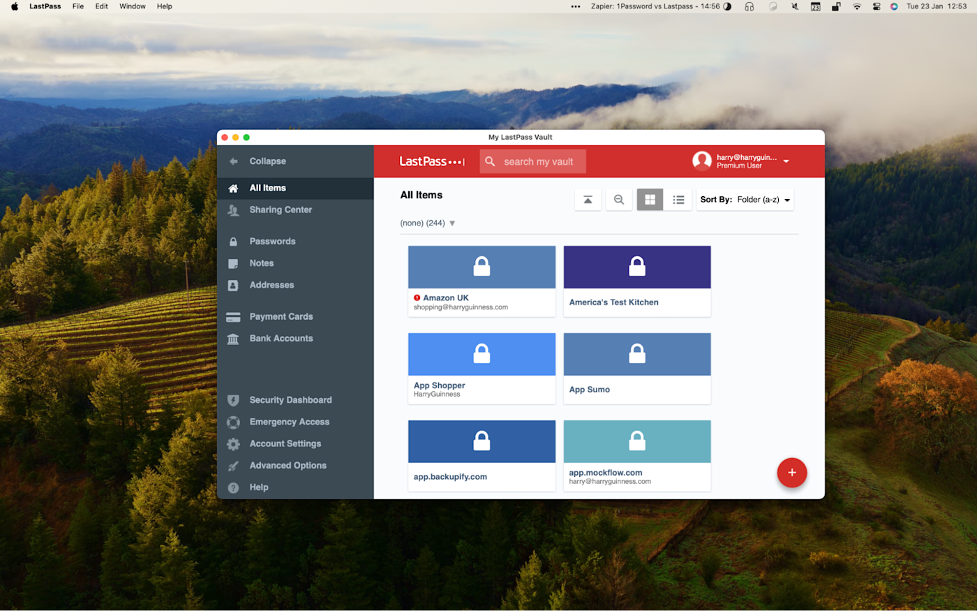 The LastPass desktop app