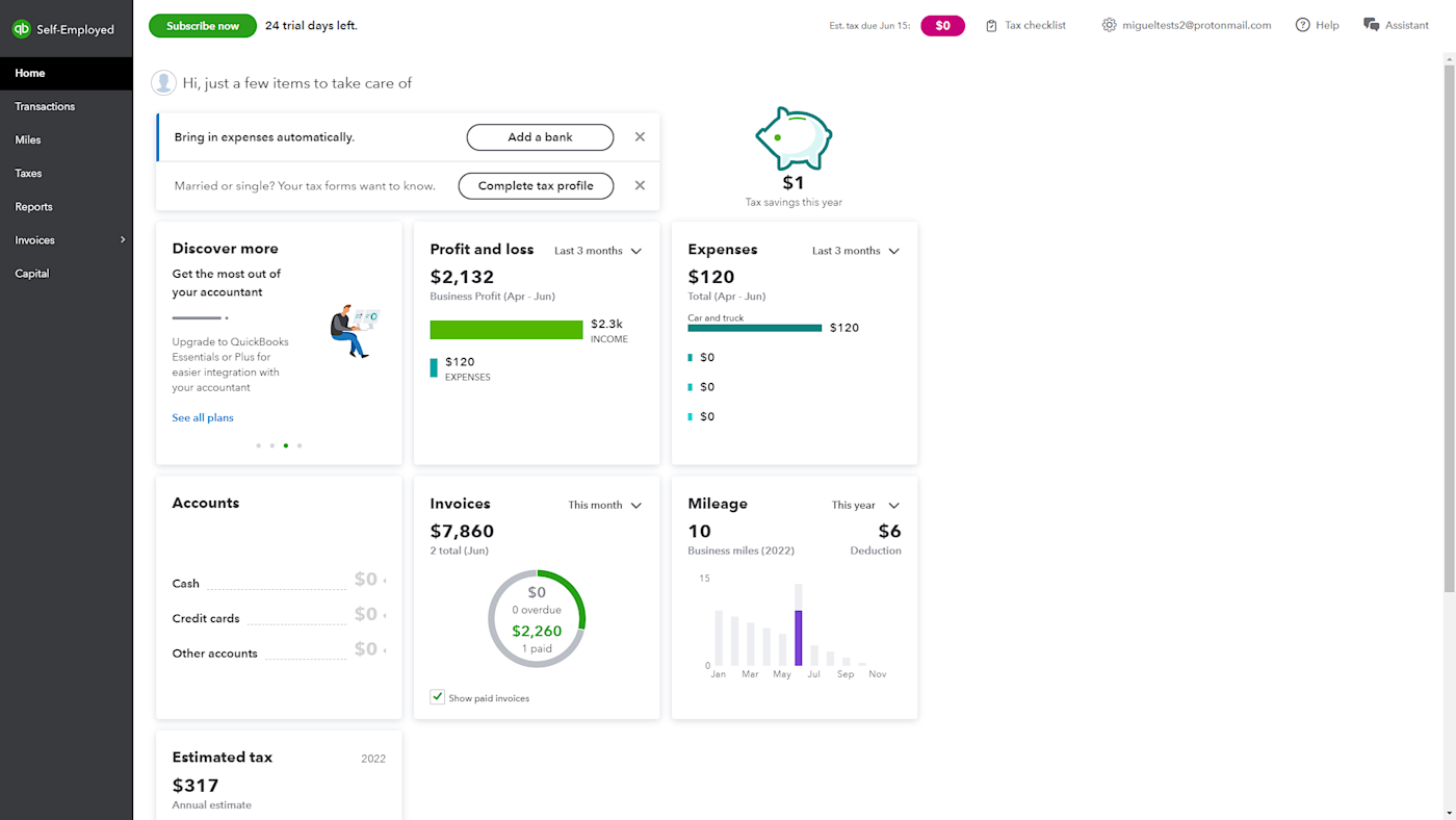 QuickBooks, our pick for the best self-employed accounting software for acing your taxes