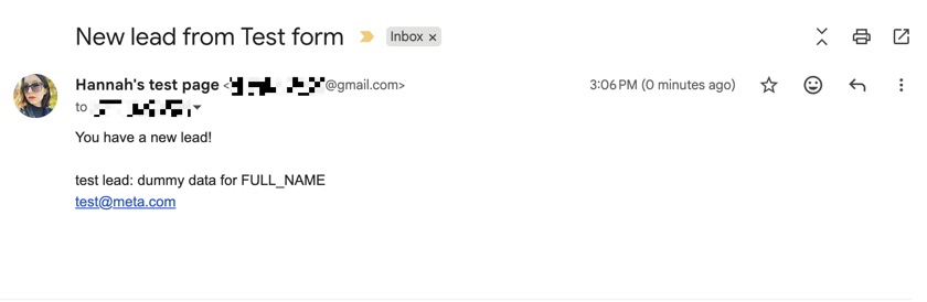 The text "Test action" with the orange Zapier app logo connected to the red and white Gmail app logo.