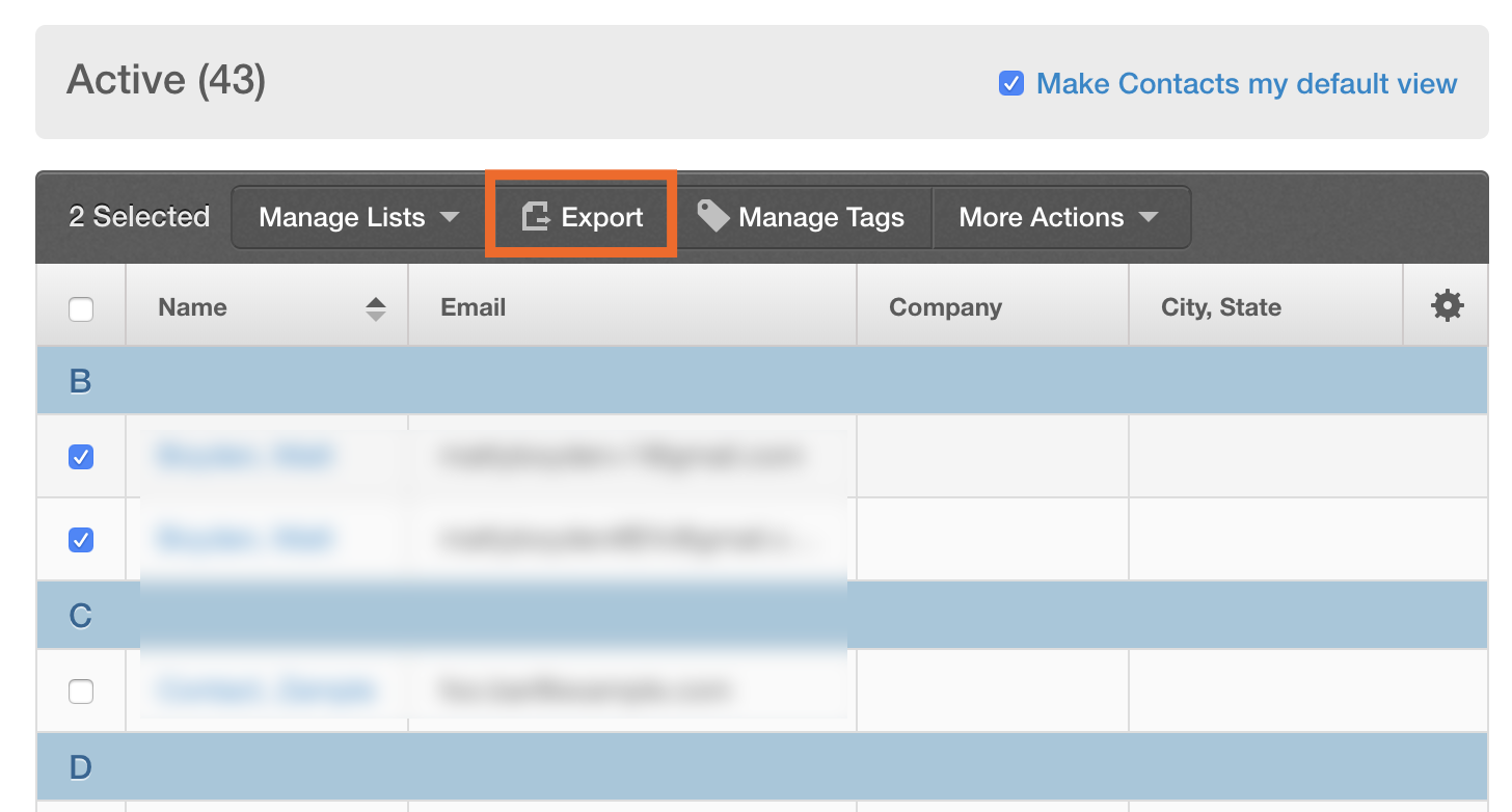 The Export button shows up once you