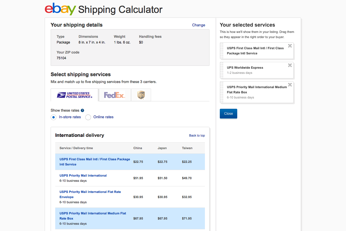 International Mail Services & Shipping Rates