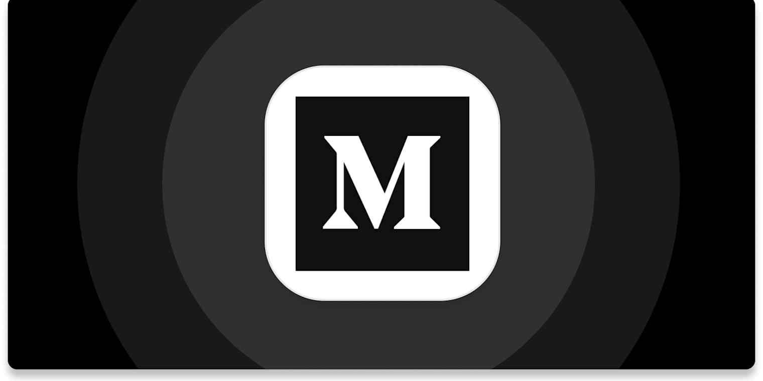 Hero image for Medium app tips with the Medium logo on a black background
