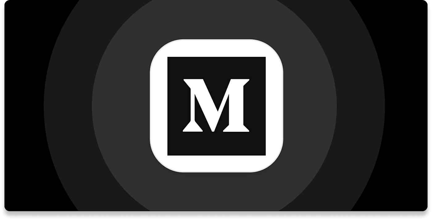 Hero image for Medium app tips with the Medium logo on a black background