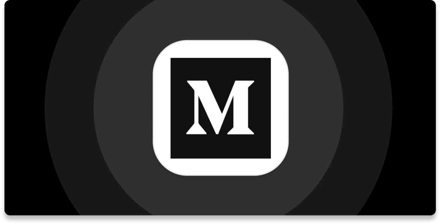 Hero image for Medium app tips with the Medium logo on a black background