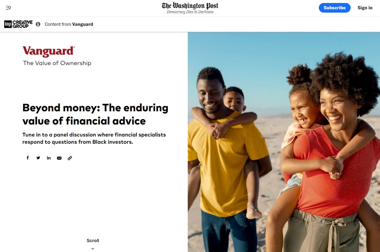 A native ad on The Washington Post